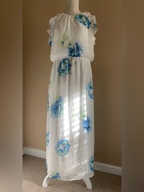 White Floral Maxi Dress